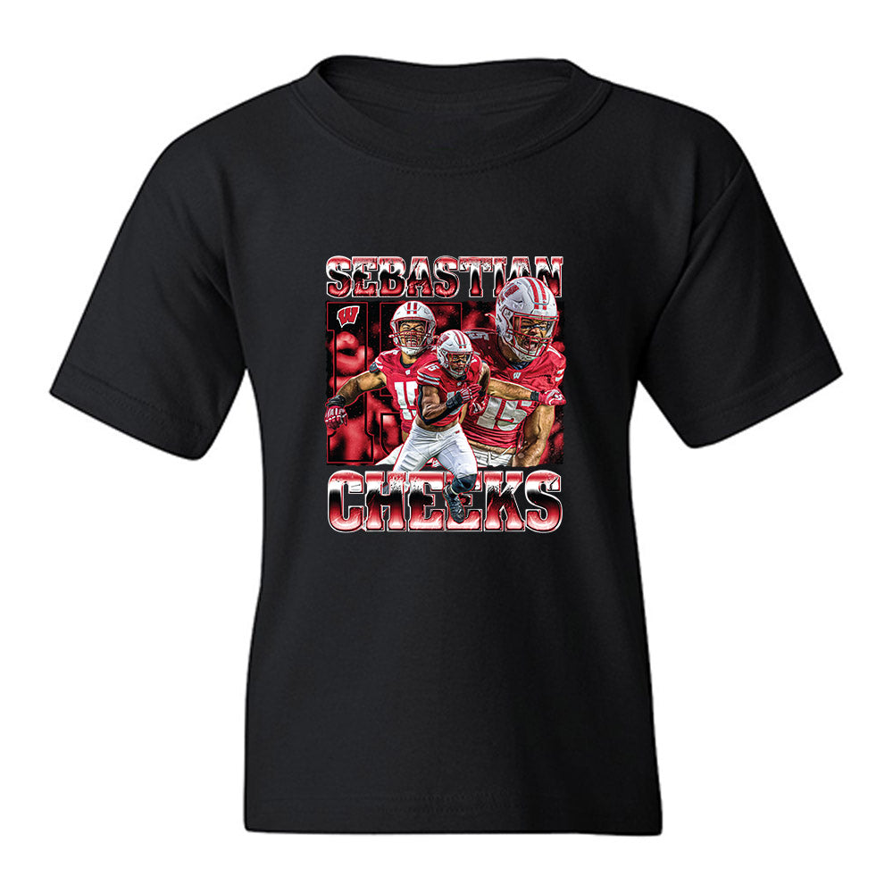 Wisconsin - NCAA Football : Sebastian Cheeks - Collage Youth T-Shirt-0