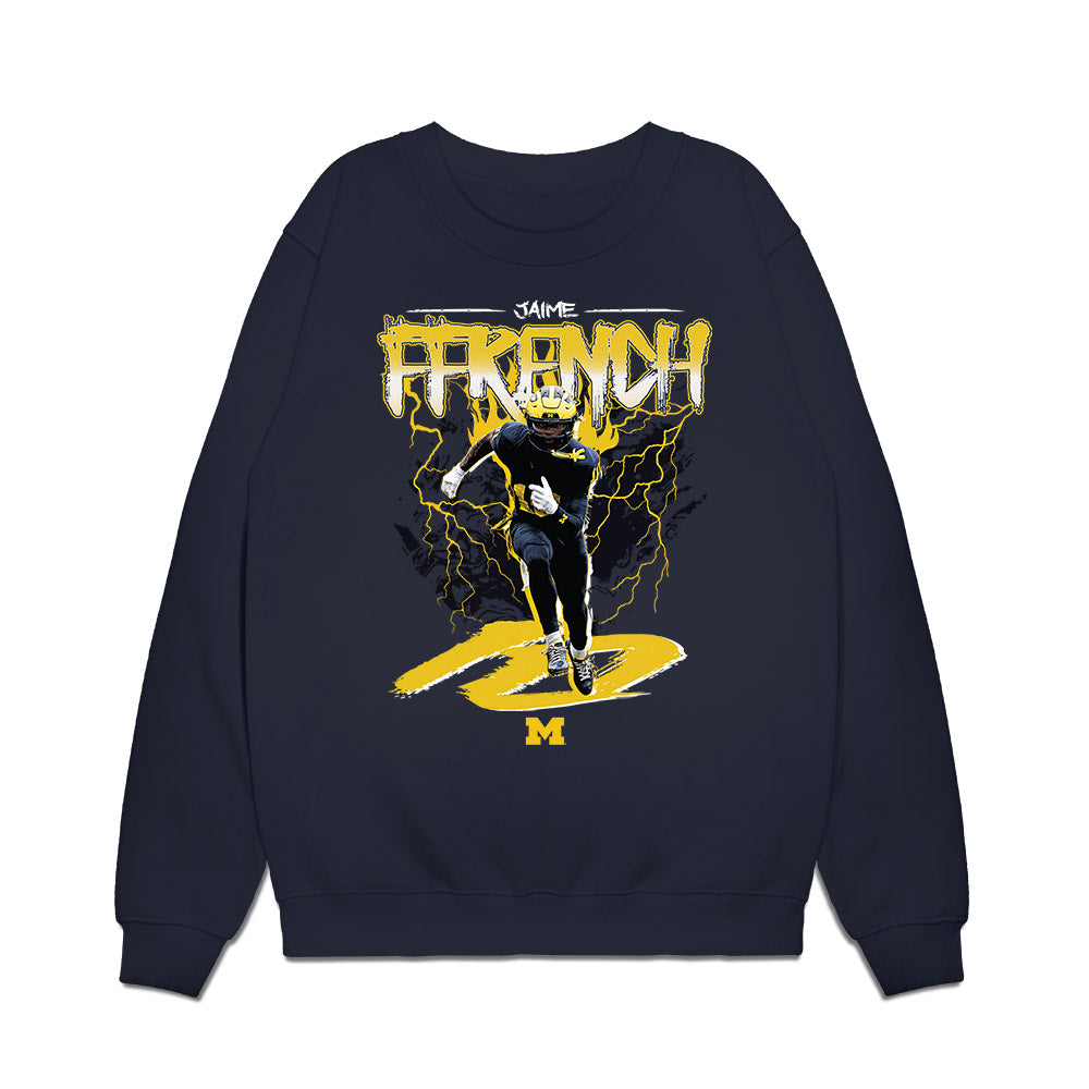 Michigan - NCAA Football : Jaime Ffrench - Collage Premium Crewneck Sweatshirt-0