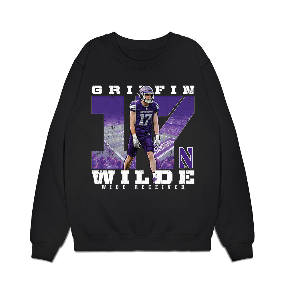Northwestern - NCAA Football : Griffin Wilde - Collage Premium Crewneck Sweatshirt-0