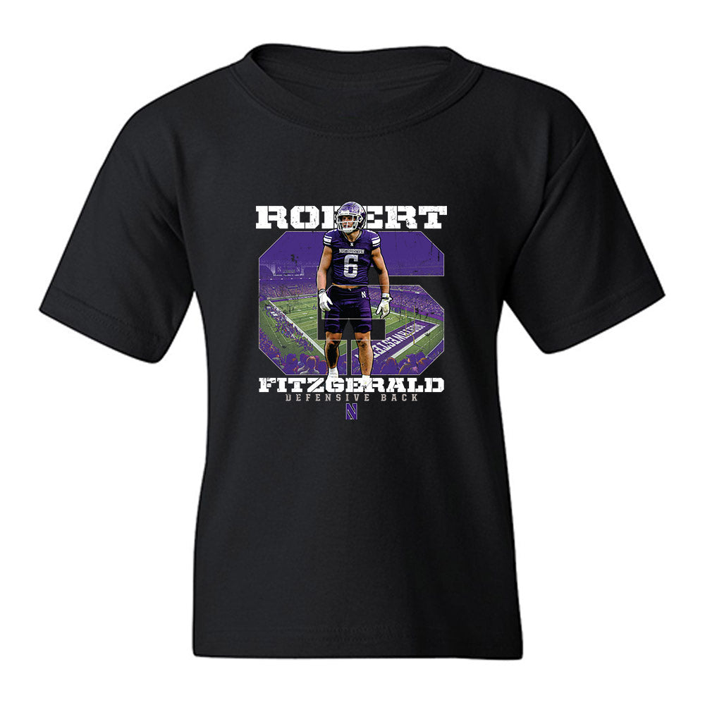 Northwestern - NCAA Football : Robert Fitzgerald - Collage Youth T-Shirt-0