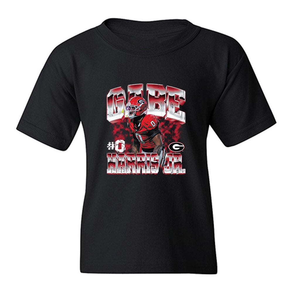Georgia - NCAA Football : Gabe Harris Jr. - Collage Youth T-Shirt-0