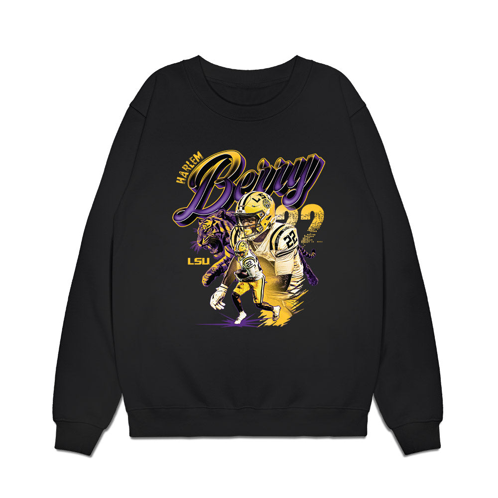 LSU - NCAA Football : Harlem Berry - Collage Premium Crewneck Sweatshirt-0