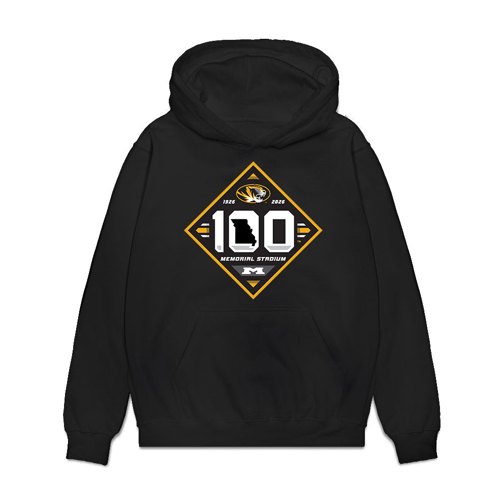 Missouri - NCAA Football : Langden Kitchen - Memorial Stadium 100 Year Anniversary Premium Hooded Sweatshirt-0