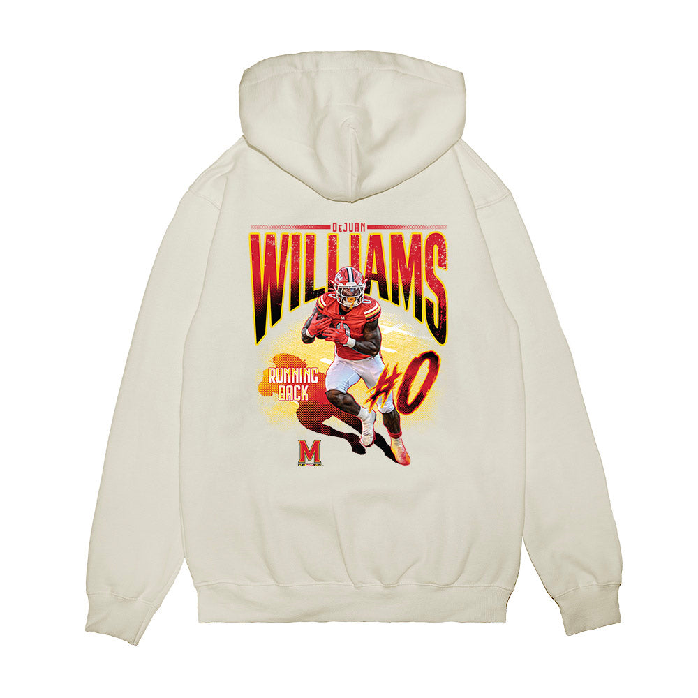 Maryland - NCAA Football : DeJuan Williams - Graphic Premium Hooded Sweatshirt-1