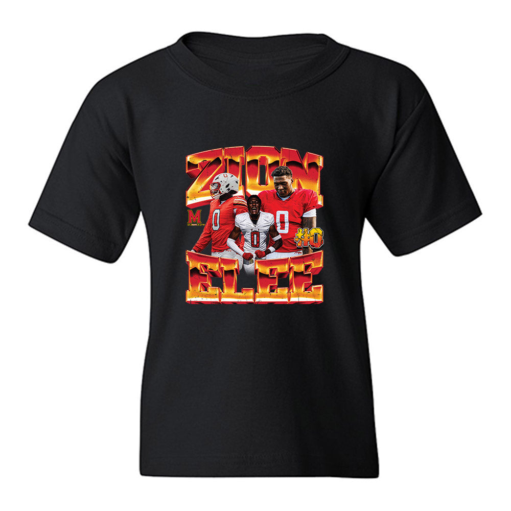 Maryland - NCAA Football : Zion Elee - Collage Youth T-Shirt-0