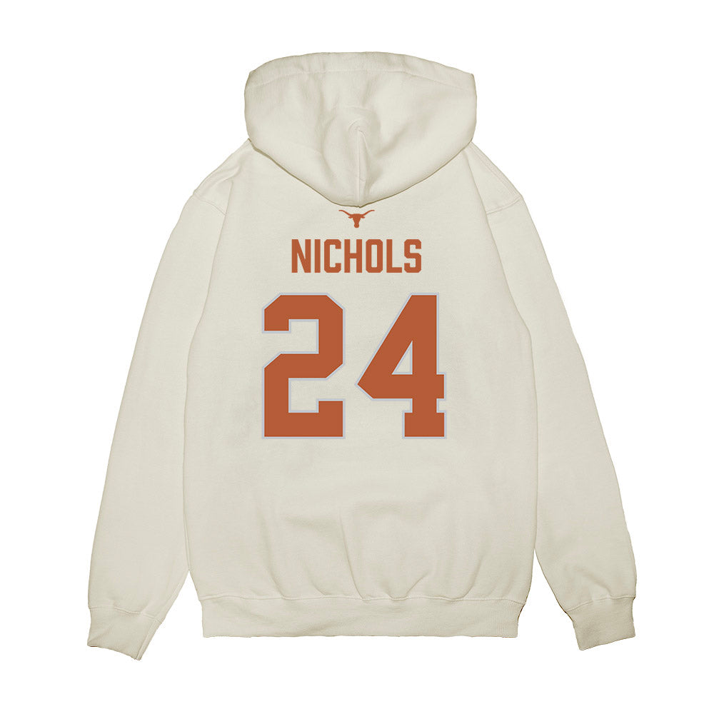 Texas - NCAA Softball : Jaycie Nichols - National Champions 2026 Hook' Em Premium Hooded Sweatshirt-1