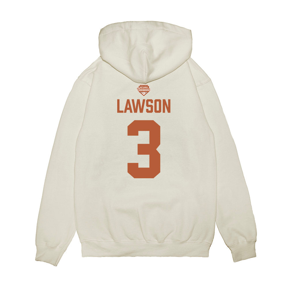 Texas - NCAA Softball : MaTaia Lawson - National Champions 2026 Texas State Outline Premium Hooded Sweatshirt-1