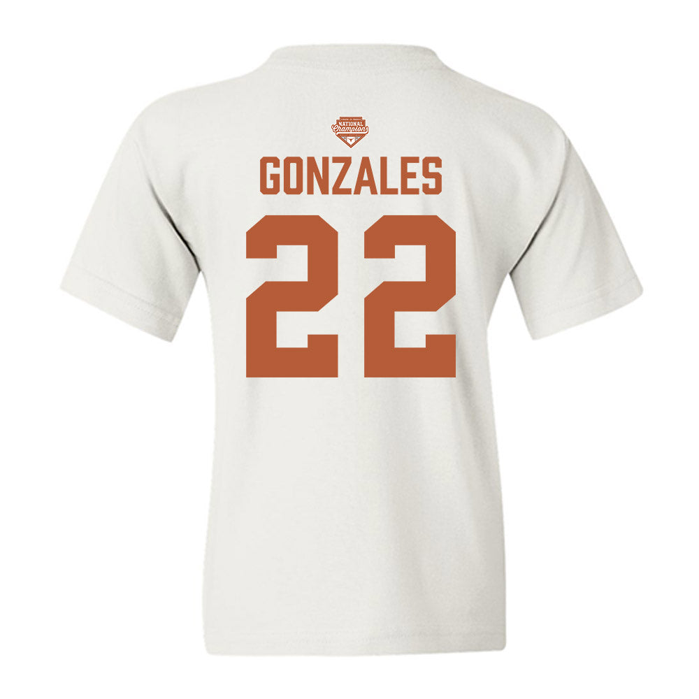 Texas - NCAA Softball : Brenlee Gonzales - National Champions 2026 Texas State Outline Youth T-Shirt-1
