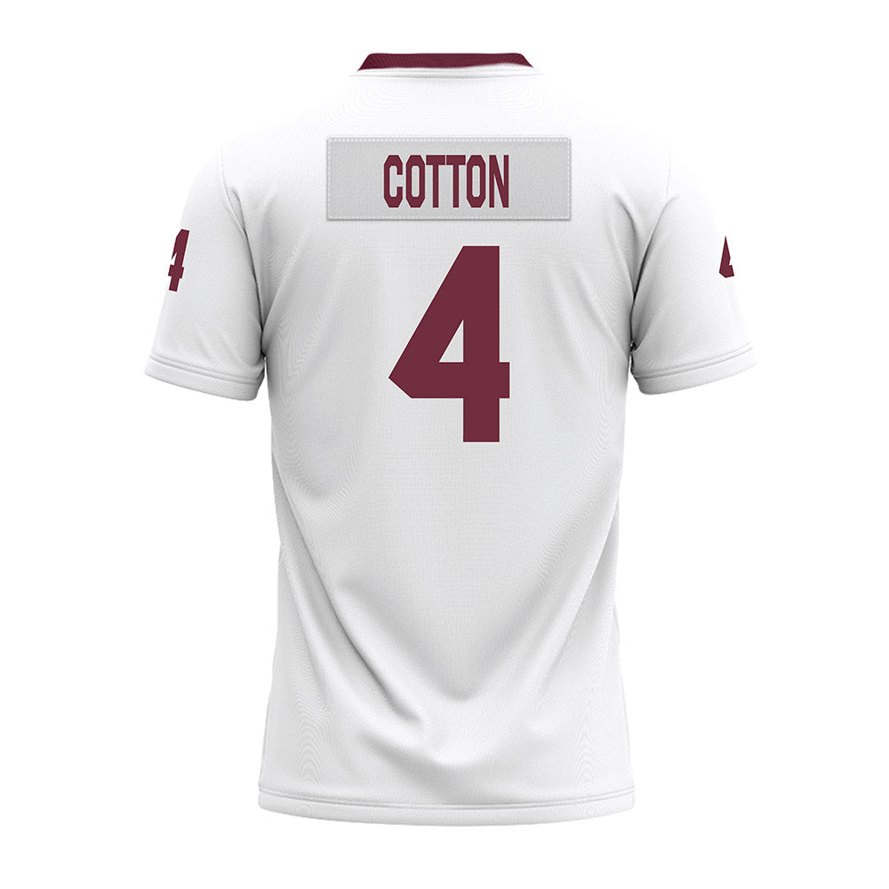 Mississippi State - NCAA Football : Zayion Cotton - White Premium Football Jersey-1