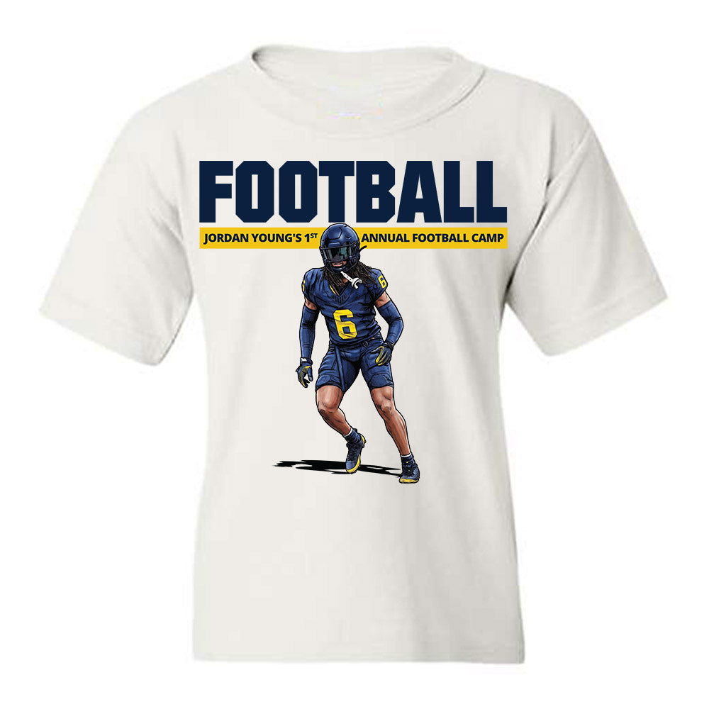 Michigan - NCAA Football : Jordan Young - 1st Annual Football Camp Youth T-Shirt-0