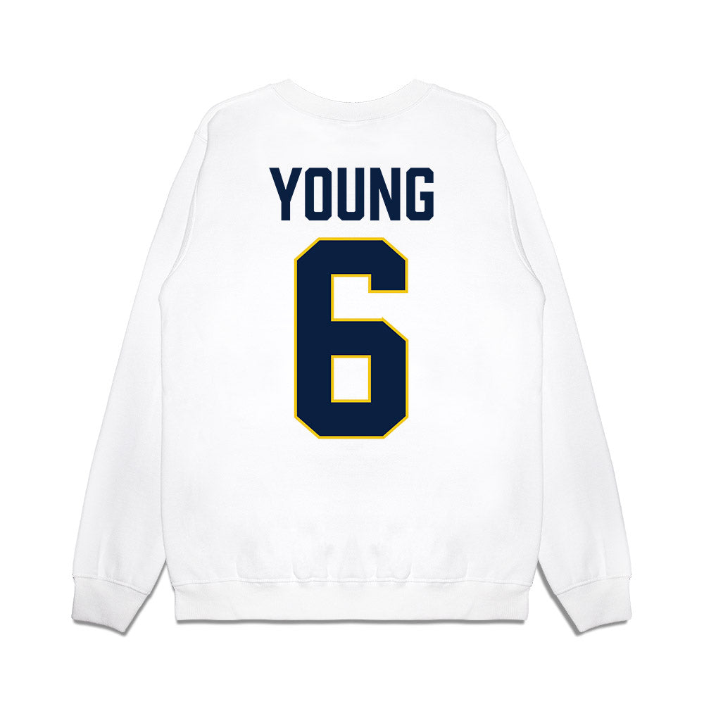 Michigan - NCAA Football : Jordan Young - 1st Annual Football Camp Premium Crewneck Sweatshirt-1