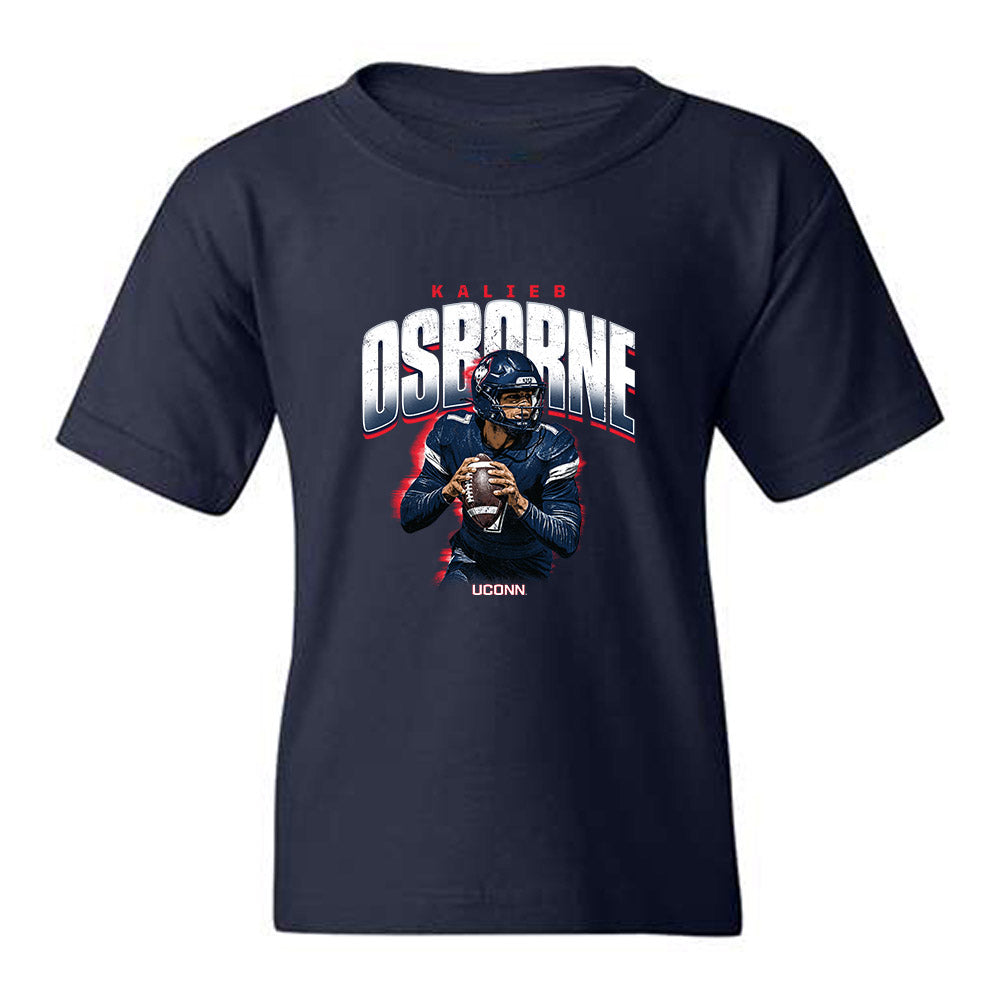 UConn - NCAA Football : Kalieb Osborne - Collage Youth T-Shirt-0