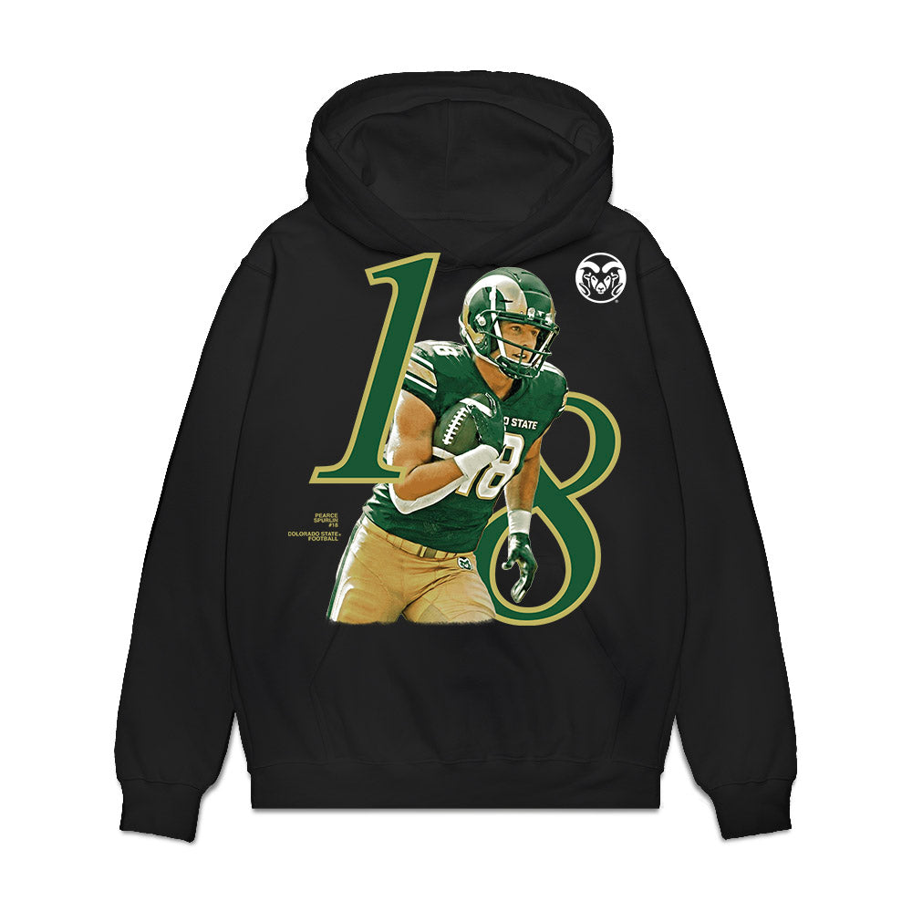 Colorado State - NCAA Football : Pearce Spurlin III - Breakthrough Series Premium Hooded Sweatshirt-0