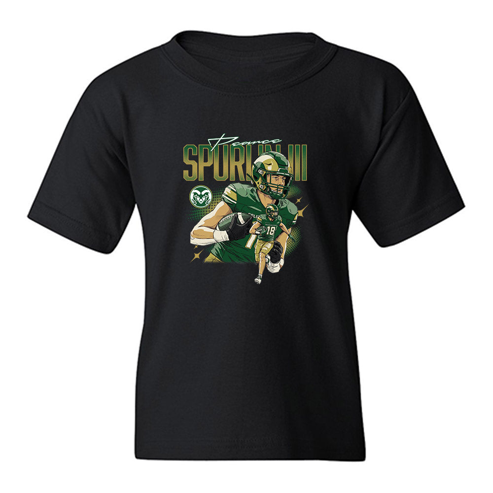 Colorado State - NCAA Football : Pearce Spurlin III - Collage Youth T-Shirt-0