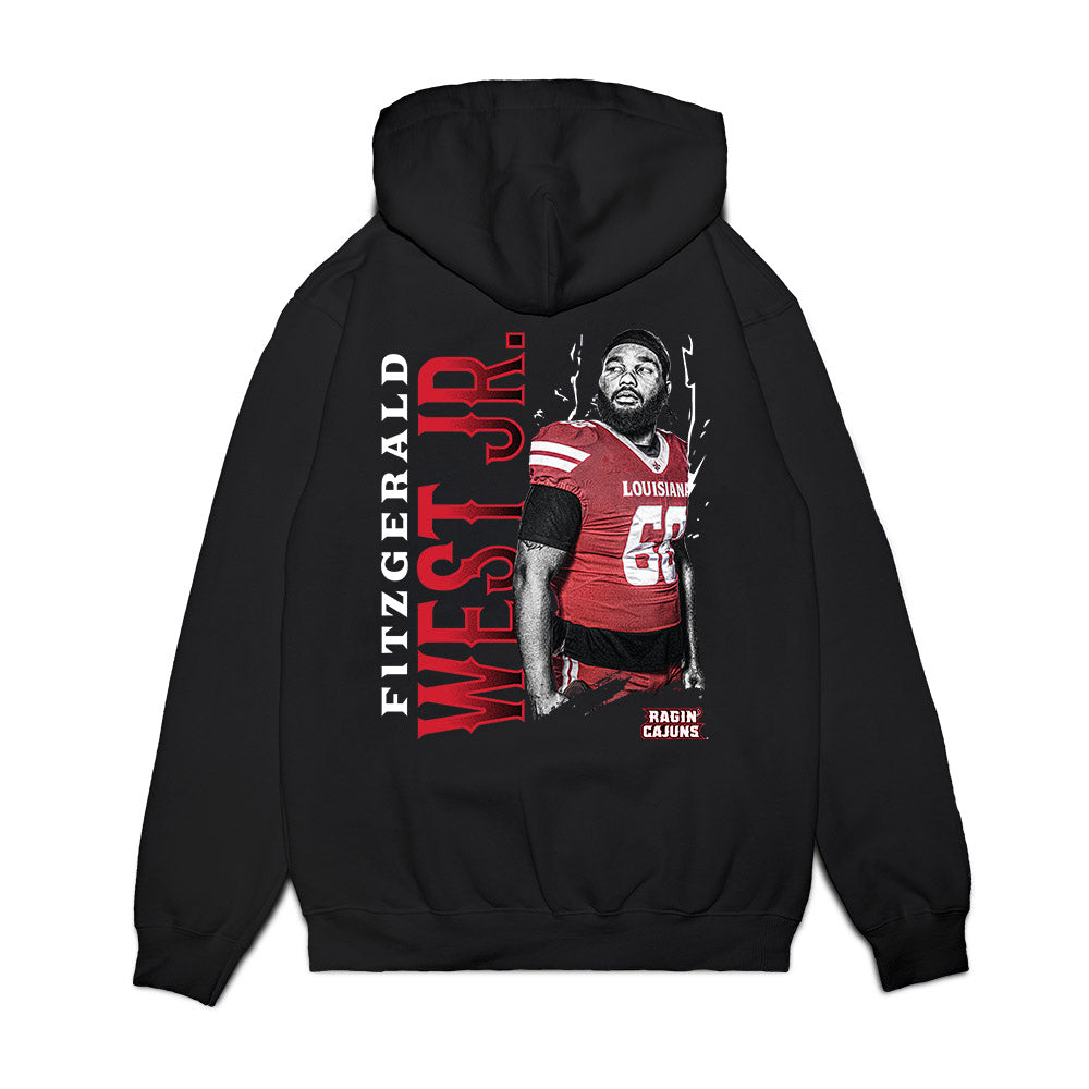 Louisiana - NCAA Football : Fitzgerald West Jr. - Collage Premium Hooded Sweatshirt-1