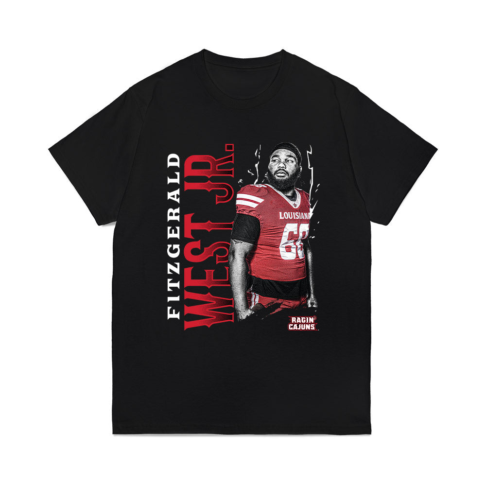 Louisiana - NCAA Football : Fitzgerald West Jr. - Collage Comfort Colors T-Shirt-0