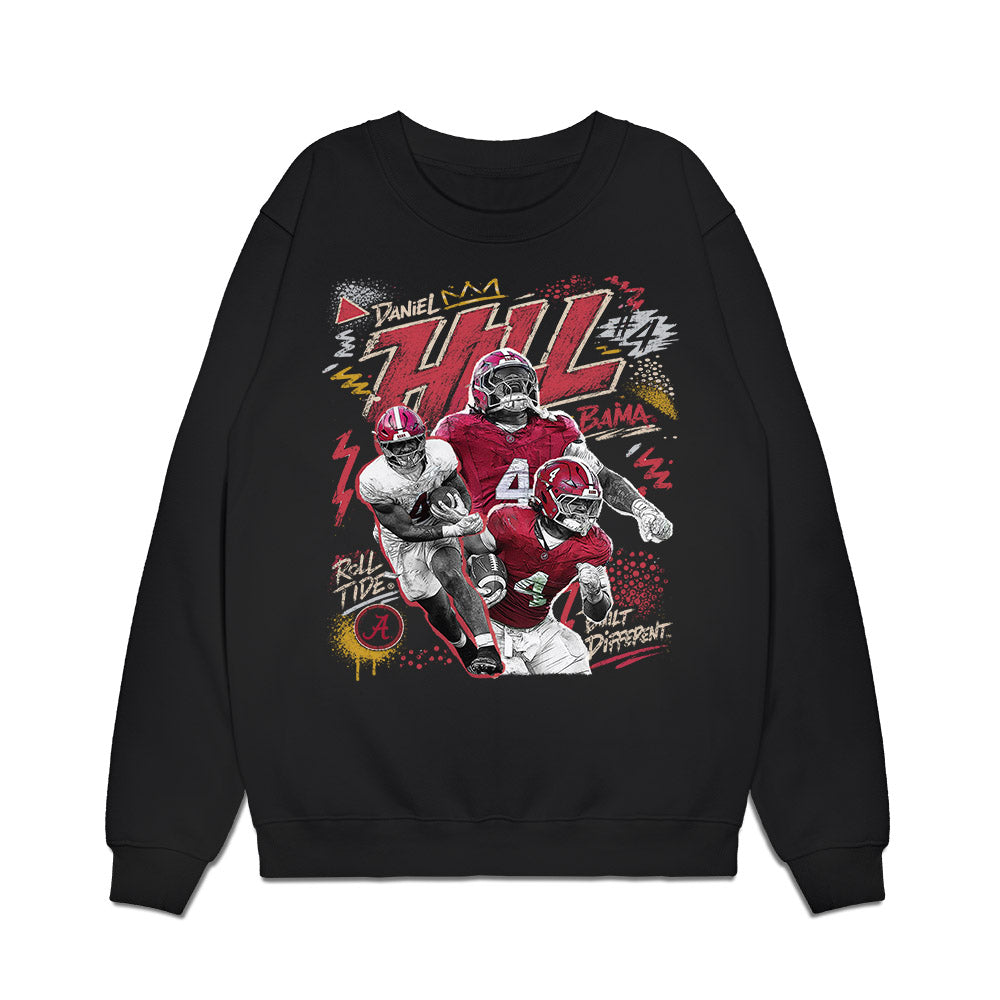 Alabama - NCAA Football : Daniel Hill - Collage Premium Crewneck Sweatshirt-0