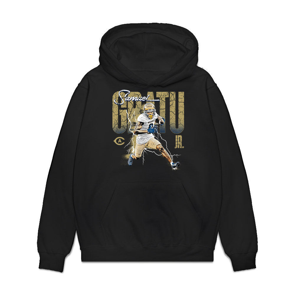 UC Davis - NCAA Football : Samuel Gbatu Jr - Collage Premium Hooded Sweatshirt-0