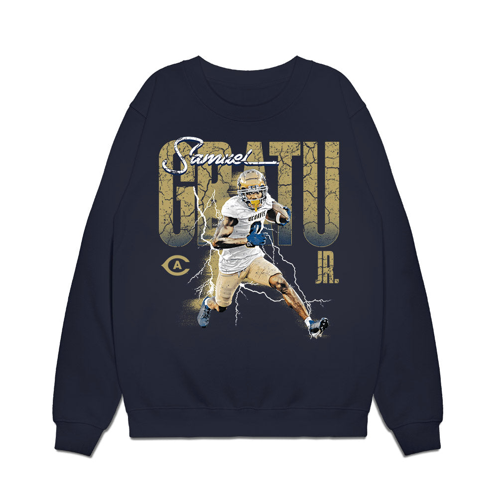 UC Davis - NCAA Football : Samuel Gbatu Jr - Collage Premium Crewneck Sweatshirt-0