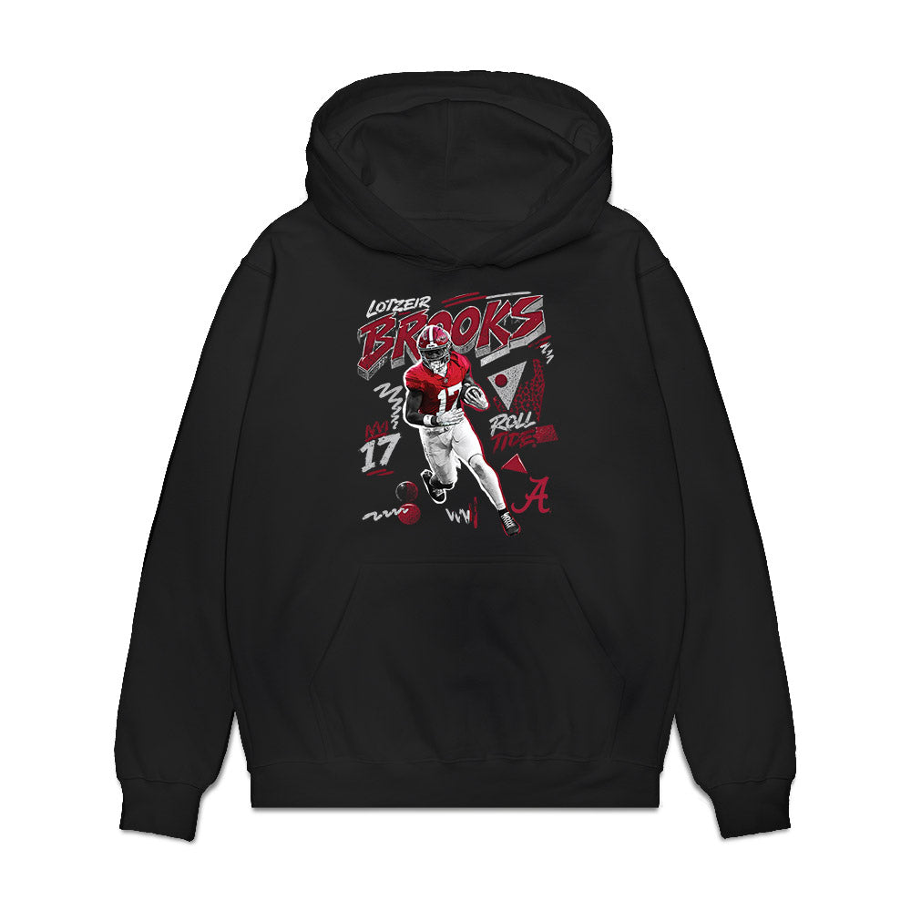 Alabama - NCAA Football : Lotzeir Brooks - Collage Premium Hooded Sweatshirt-0