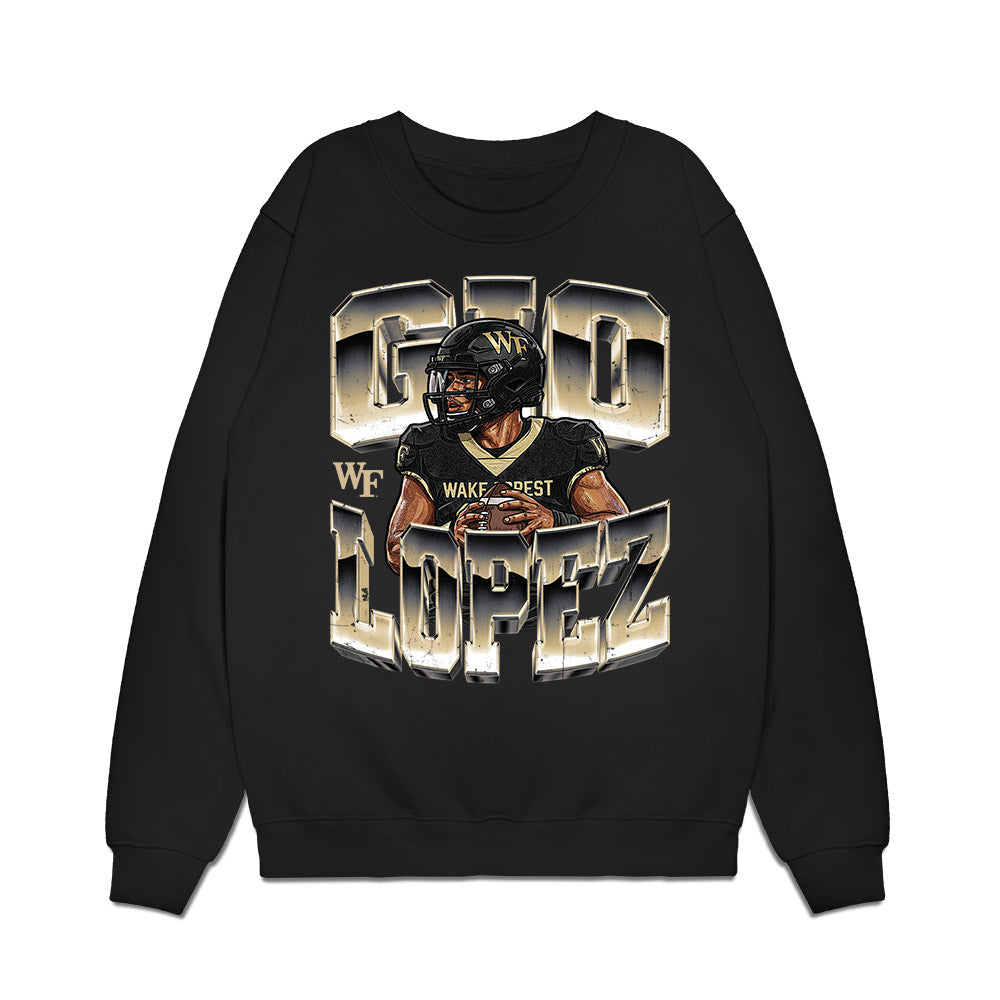 Wake Forest - NCAA Football : Gio Lopez - Collage Premium Crewneck Sweatshirt-0
