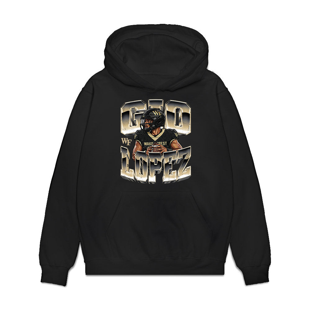 Wake Forest - NCAA Football : Gio Lopez - Collage Premium Hooded Sweatshirt-0
