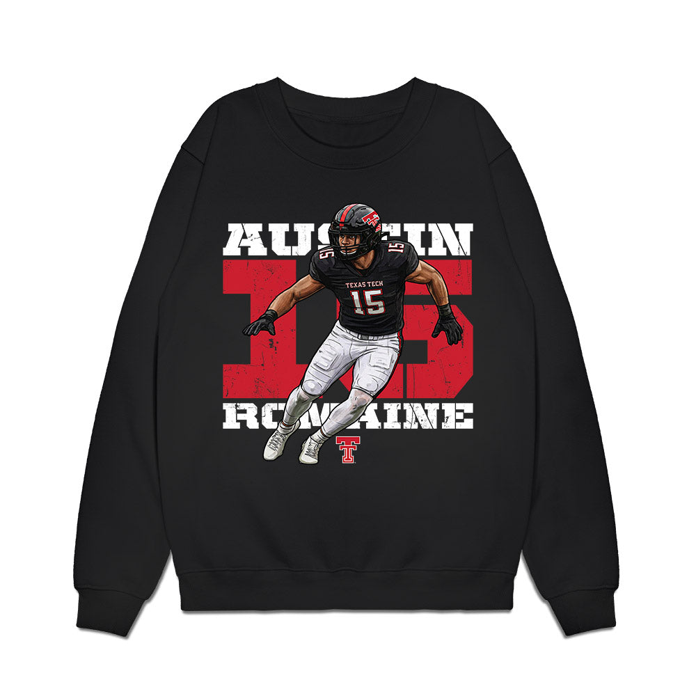 Texas Tech - NCAA Football : Austin Romaine - Collage Premium Crewneck Sweatshirt-0