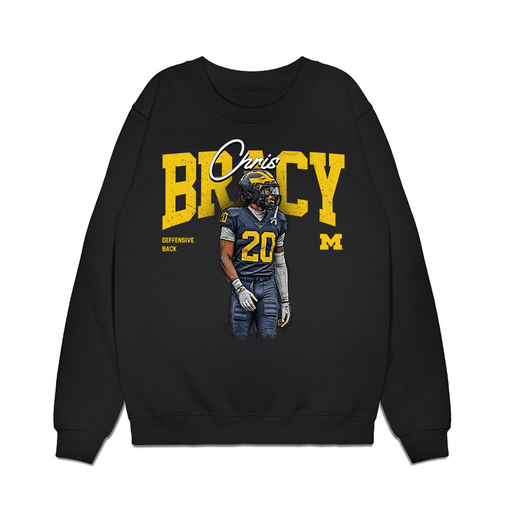 Michigan - NCAA Football : Chris Bracy - Collage Premium Crewneck Sweatshirt-0