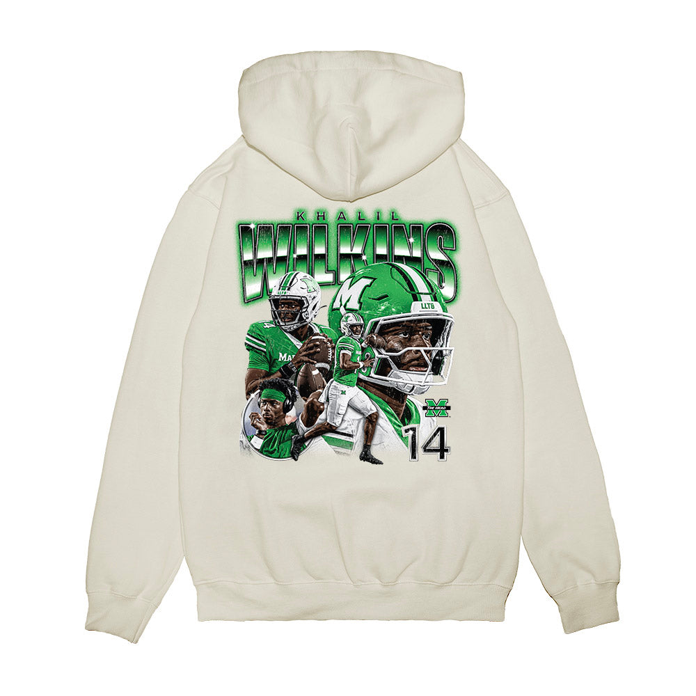 Marshall - NCAA Football : Khalil Wilkins - Collage Premium Hooded Sweatshirt-1