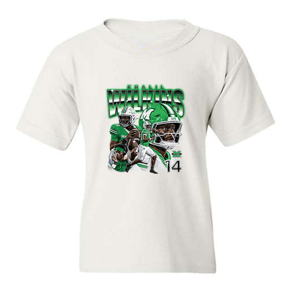 Marshall - NCAA Football : Khalil Wilkins - Collage Youth T-Shirt-0