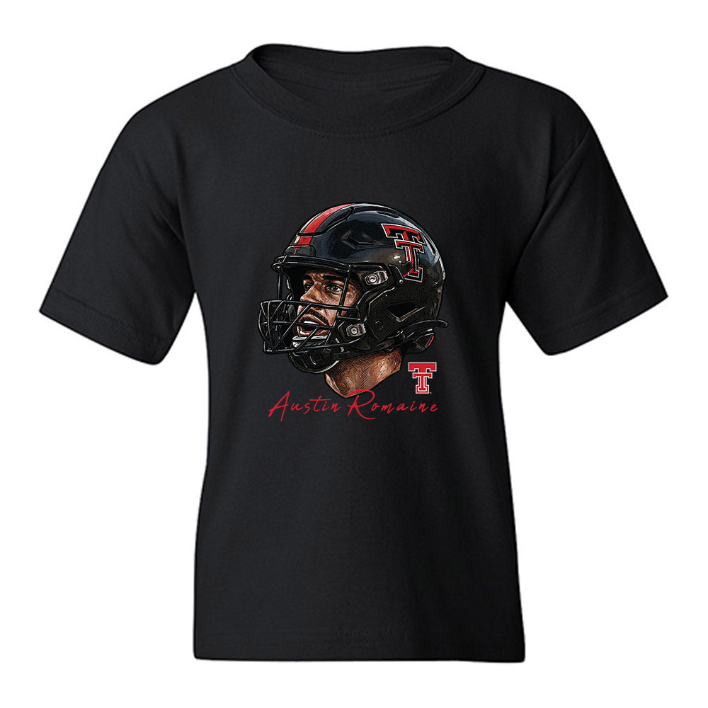 Texas Tech - NCAA Football : Austin Romaine - Game Face Youth T-Shirt-0