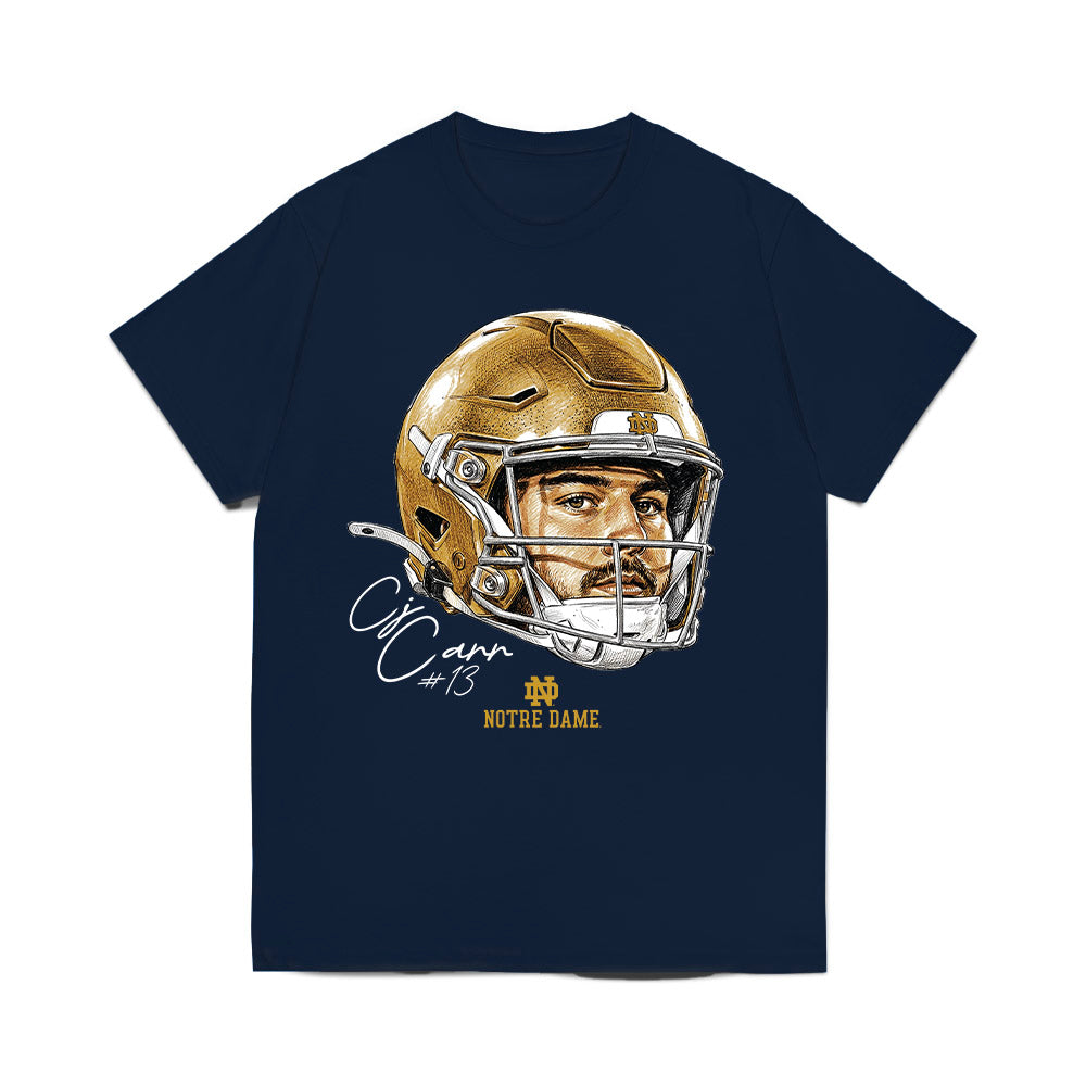 Notre Dame - NCAA Football : CJ Carr - Game Face Comfort Colors T-Shirt-0