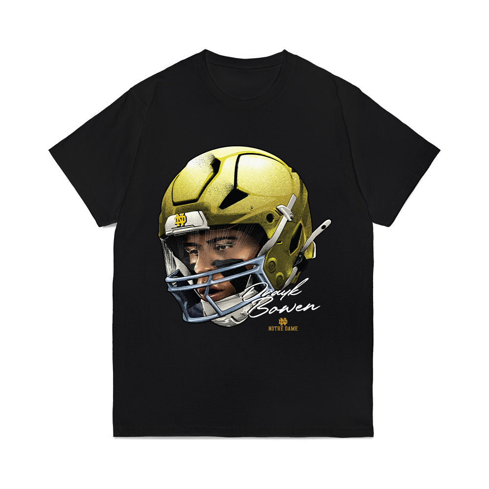Notre Dame - NCAA Football : Drayk Bowen - Game Face Comfort Colors T-Shirt-0
