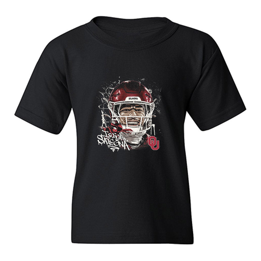 Oklahoma - NCAA Football : Isaiah Sategna III - Game Face Youth T-Shirt-0