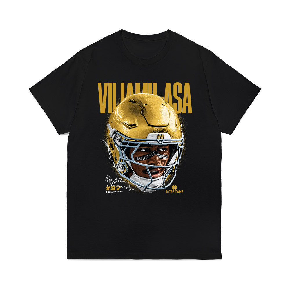 Notre Dame - NCAA Football : Kyngstonn Viliamu-Asa - Game Face Comfort Colors T-Shirt-0