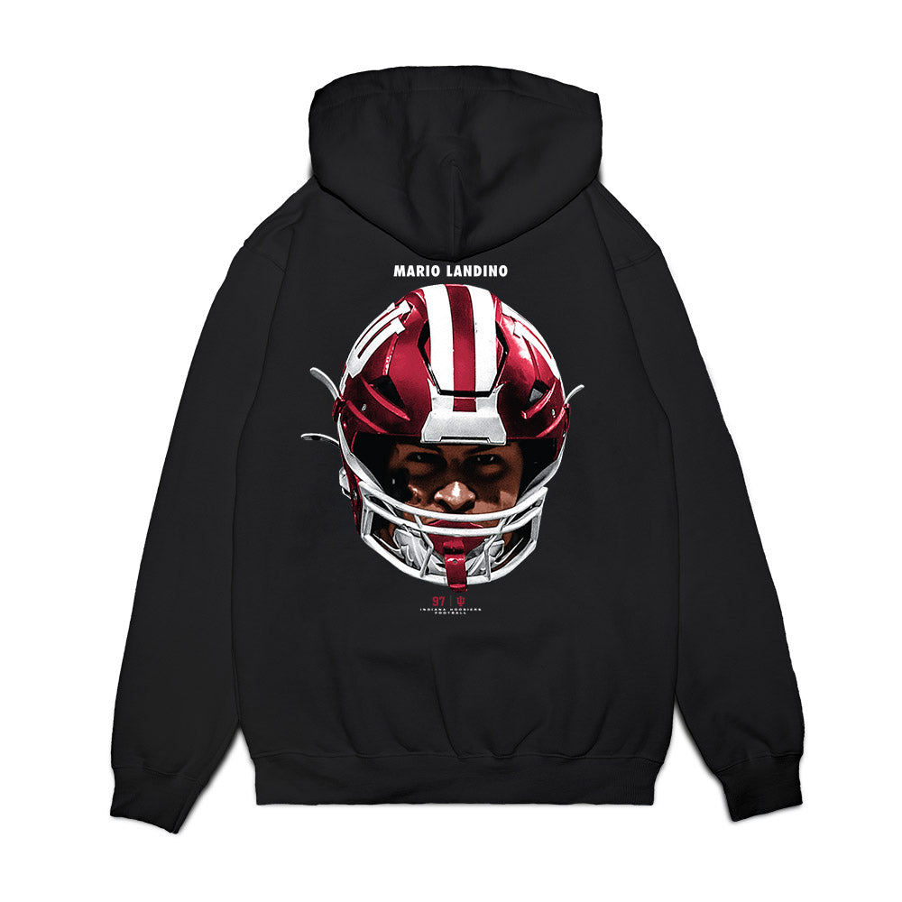 Indiana - NCAA Football : Mario Landino - Game Face Premium Hooded Sweatshirt-1