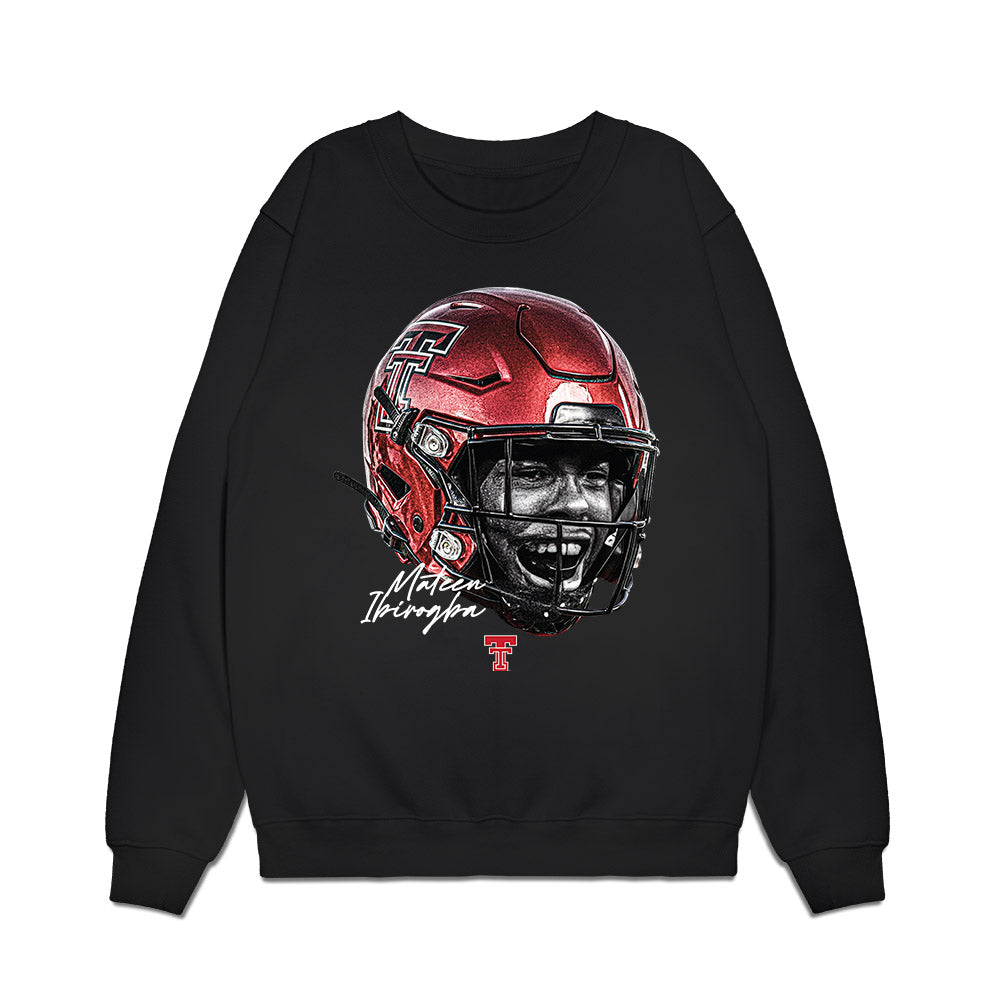 Texas Tech - NCAA Football : Mateen Ibirogba - Game Face Premium Crewneck Sweatshirt-0