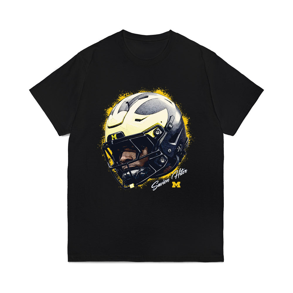 Michigan - NCAA Football : Savion Hiter - Game Face Comfort Colors T-Shirt-0