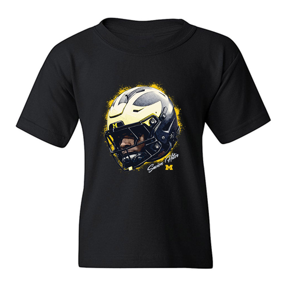 Michigan - NCAA Football : Savion Hiter - Game Face Youth T-Shirt-0