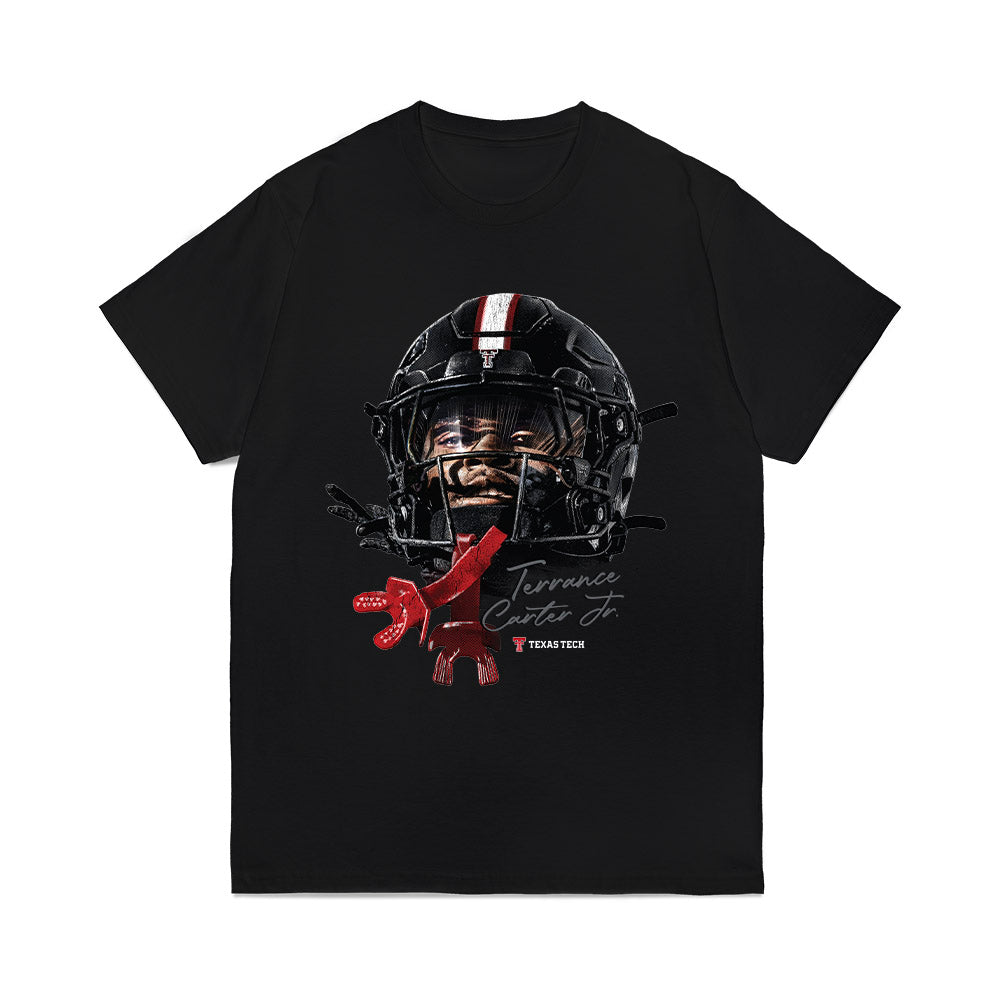 Texas Tech - NCAA Football : Terrance Carter Jr - Game Face Comfort Colors T-Shirt-0