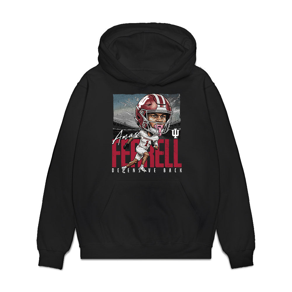 Indiana - NCAA Football : Amare Ferrell - Caricature Premium Hooded Sweatshirt-0