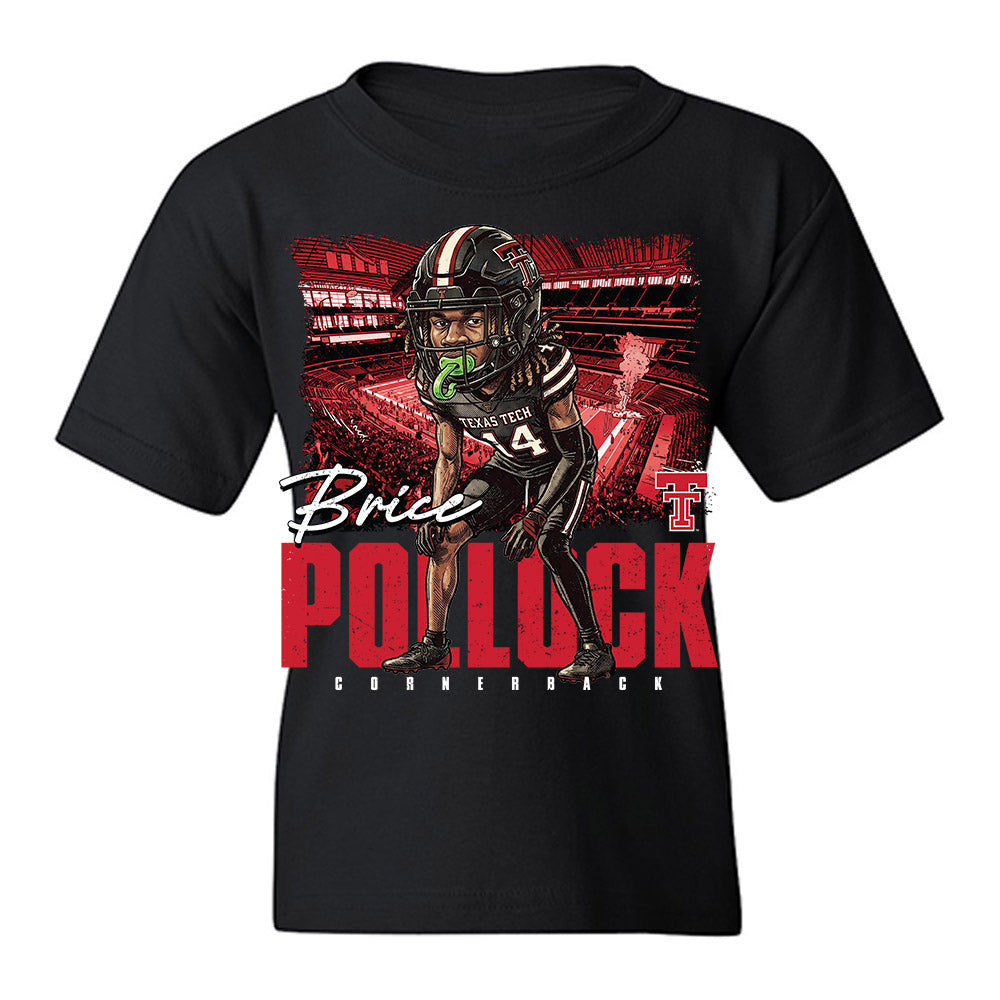 Texas Tech - NCAA Football : Brice Pollock - Bobble Head Youth T-Shirt-0
