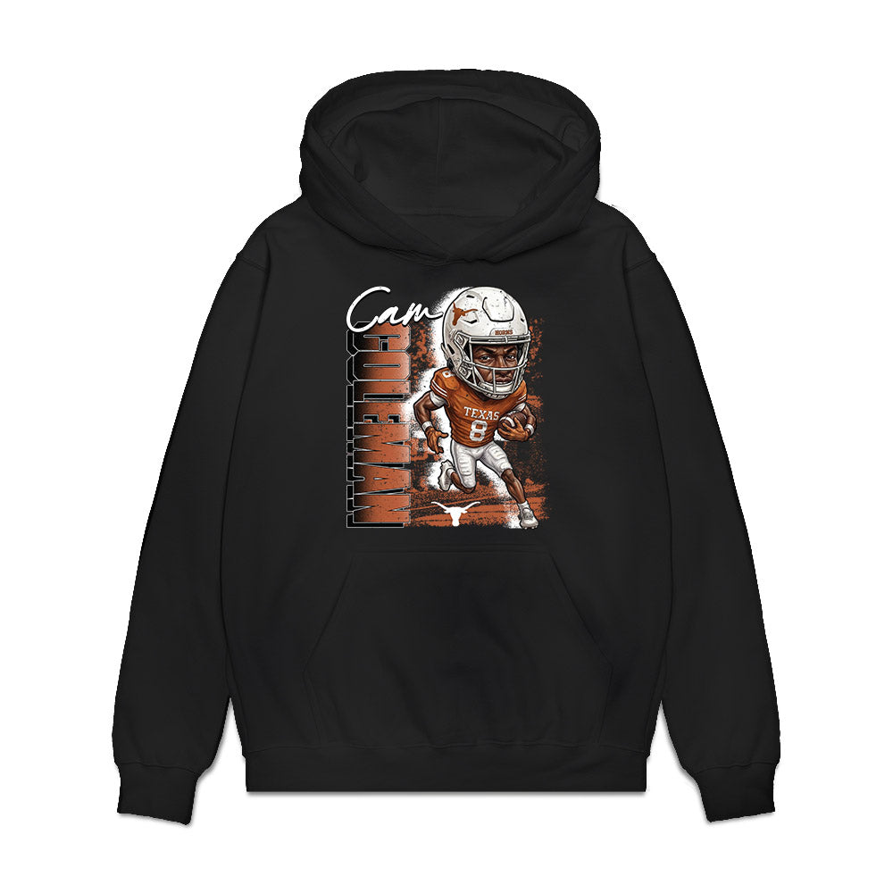 Texas - NCAA Football : Cameron Coleman - Caricature Premium Hooded Sweatshirt-0