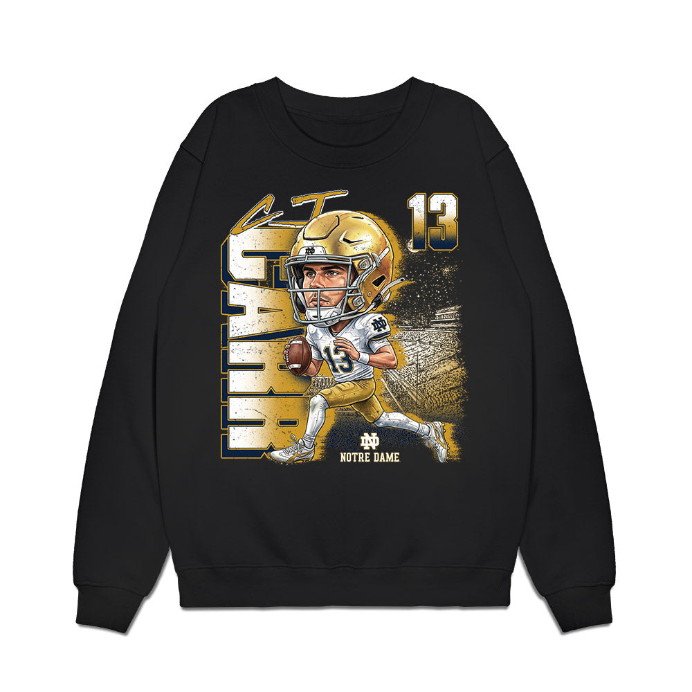 Notre Dame - NCAA Football : CJ Carr - Bobblehead Premium Crewneck Sweatshirt-0
