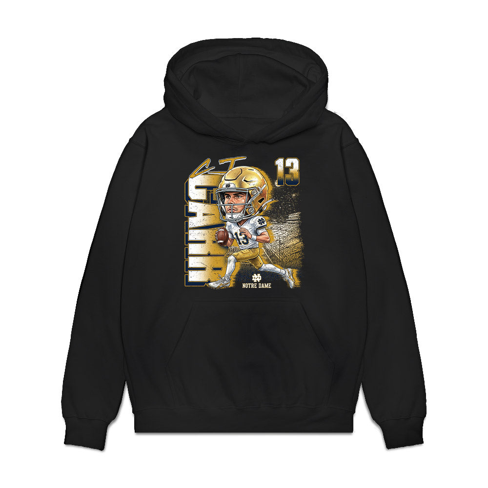 Notre Dame - NCAA Football : CJ Carr - Bobblehead Premium Hooded Sweatshirt-0