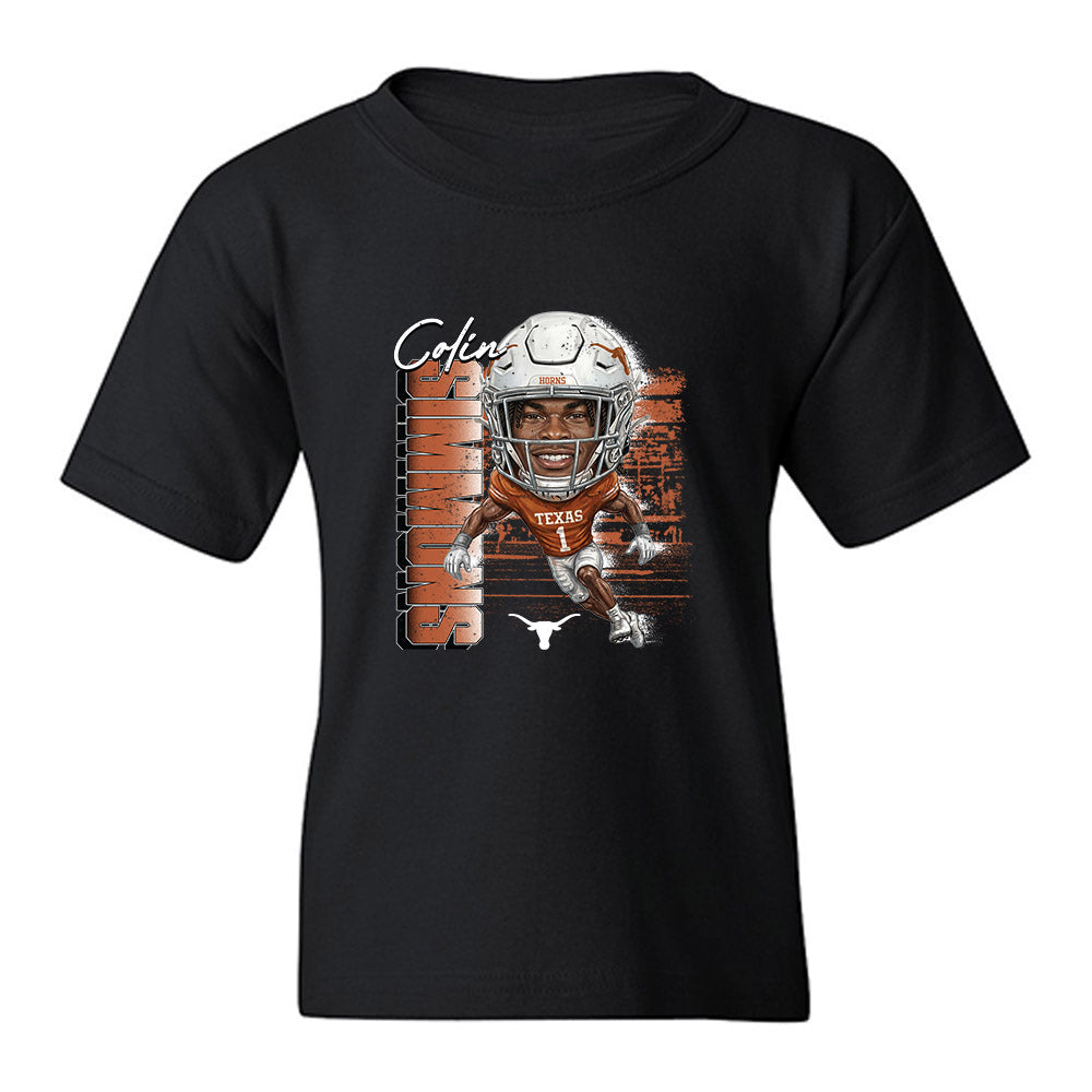 Texas - NCAA Football : Colin Simmons - Caricature Youth T-Shirt-0
