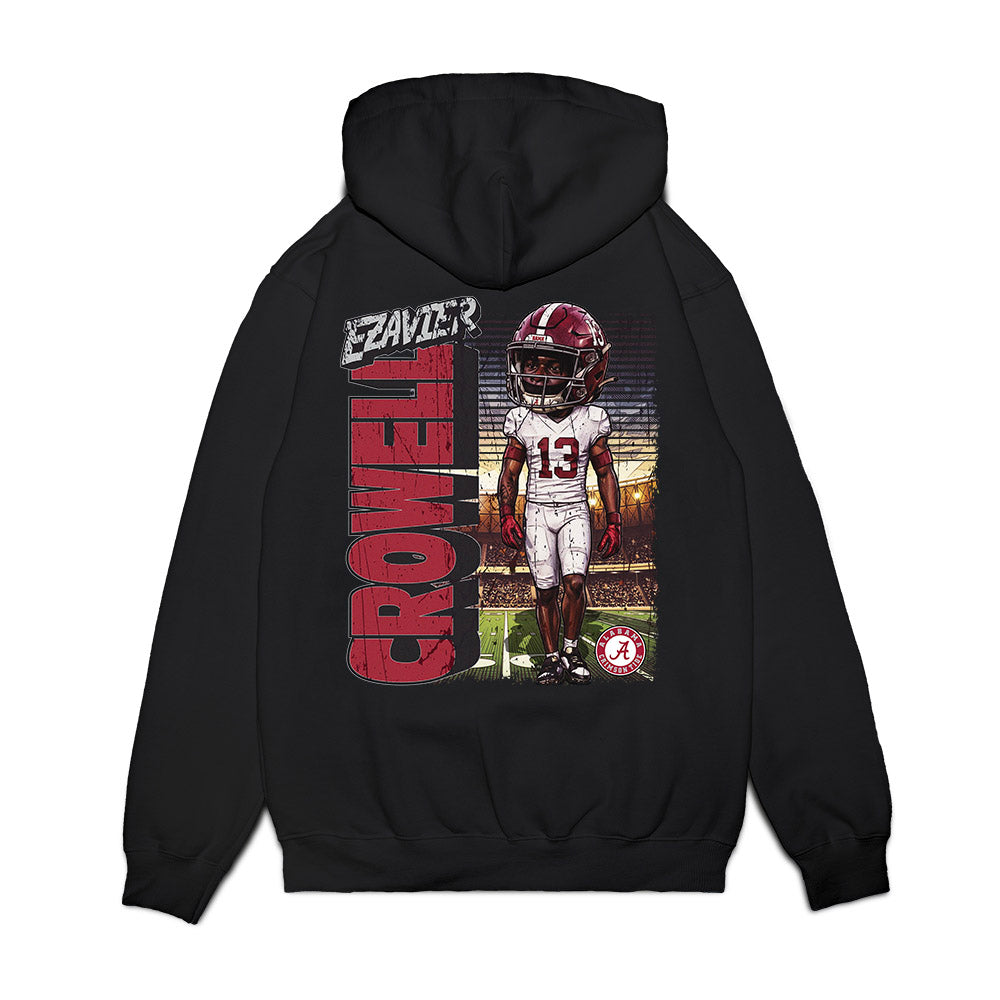 Alabama - NCAA Football : EJ Crowell - Caricature Premium Hooded Sweatshirt-1