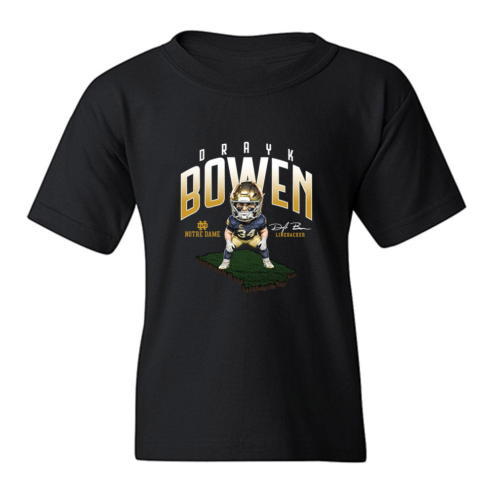 Notre Dame - NCAA Football : Drayk Bowen - Caricature Youth T-Shirt-0