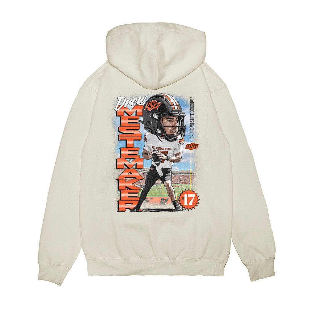 Oklahoma State - NCAA Football : Drew Mestemaker - Bobble Head Premium Hooded Sweatshirt-1