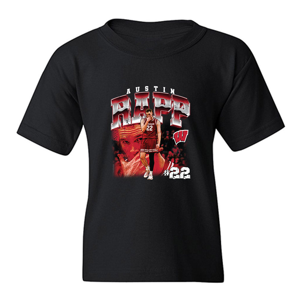 Wisconsin - NCAA Mens Basketball : Austin Rapp - Collage Youth T-Shirt-0